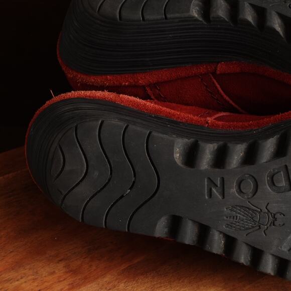 Fly London Shoes Womens SZ EU 38 US 7.5-8 Red Lato Mary Jane Wedge Suede Comfort - Picture 9 of 13